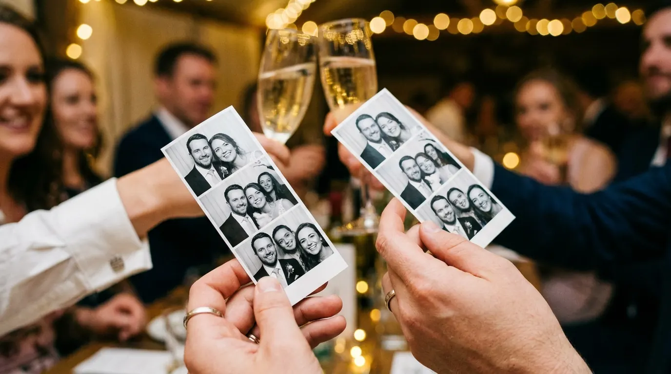 Gäste halten Fotostreifen